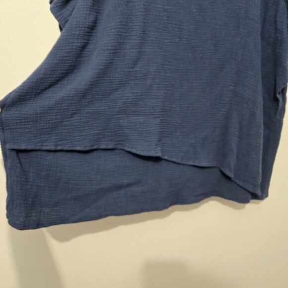 J Jill Pure Jill Blue Gauzey Top Sz 4X Lagenlook Coastal Lightweight Beach Vaca - Picture 3 of 9